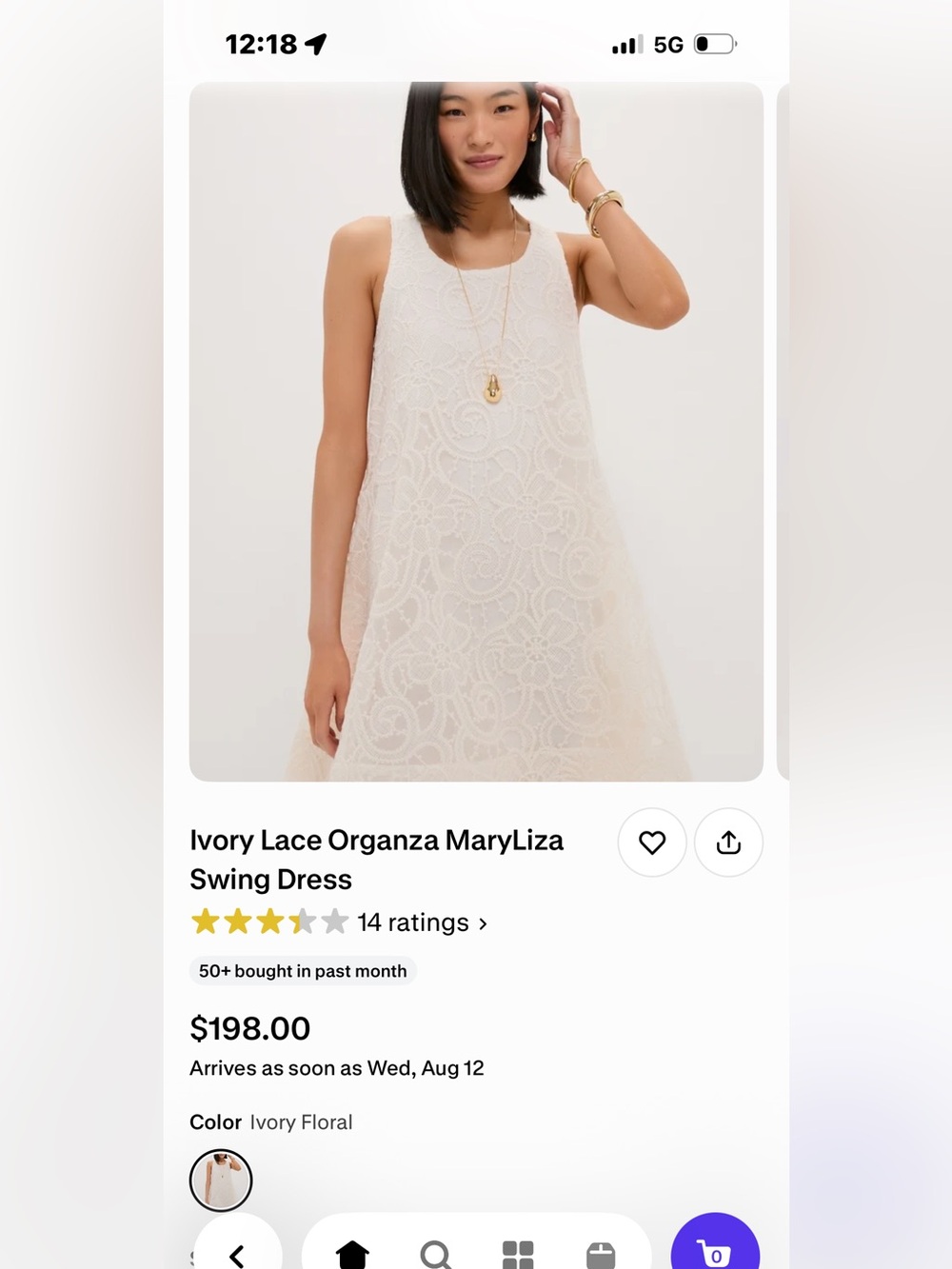Tuckernuck Ivory Lace Organza MaryLiza Swing Dress